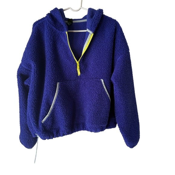 Wild Fable Womens Purple Fleece Sherpa Quarter Zip Hoodie Top XXL Plus - Picture 2 of 10